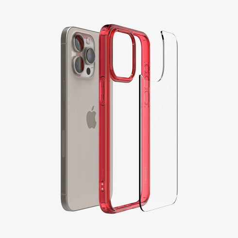 ACS07209 - iPhone 15 Series Ultra Hybrid Case in Natural Titanium showing the back